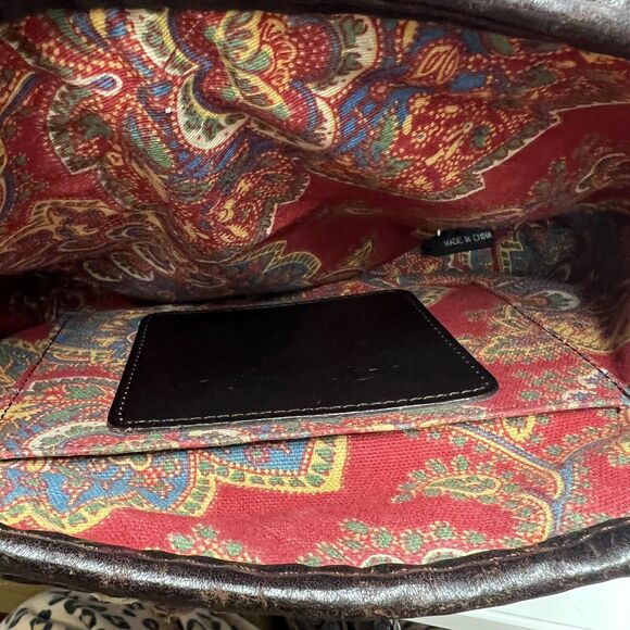 Vintage Brighton Crossbody Tan Cream Jute Brown Woven Leather Crossbody Strap - Picture 6 of 8